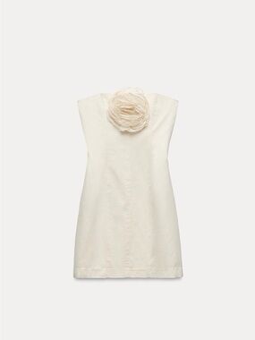 Zara Off-White Strapless Cocktail Mini Dress